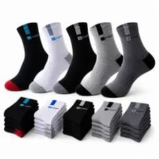 Kit de 12 Pares de Meias Sport Cano Longo Meias Masculina