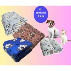 Kit Manta Cobertor Soft Pet Cachorro, Gato, Hamister, Porquinho da Índia 0,80X0,70 Kit 5 pçs