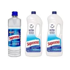 2 Alvejantes de Roupas sem cloro Suprema Ultra Branqueador 1,5 Litros+ Removedor Tradicional 500 ml