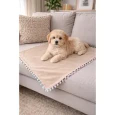 Manta Sofá Pet 50x60 Dupla Face com Barra Pompom