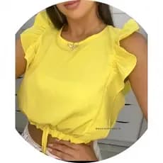 Blusa Feminina Cropped Lisa Sem Manga Viscose  B01