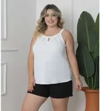 Regata Feminina plus size tecido duna GG ao G3