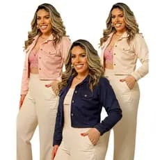 Casaco Feminino Suede Com 4 Botões B015