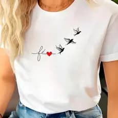 Camiseta Algodão 100% moda feminina fé Jesus qualidade premium