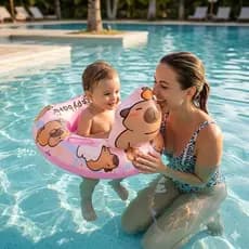 Boia Inflável Infantil Capivara Piscina Praia Verão Redonda Fofa
