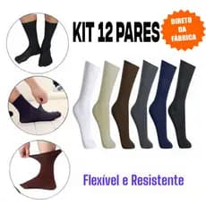 12 / 6 / 3 Pares De Meias Sociais/ SOCIAL Cano Longo! - CORES A SUA ESCOLHA!