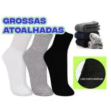 KIT  3, 6 ou 12 PARES DE MEIAS GROSSAS! CORES A SUA ESCOLHA!