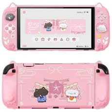 Capa Protetora Para Gatinhos Nintendo Switch 2 Com Suporte | Punhos De Silicone Fofos Orelha E Pata De Gato , Casca Dura