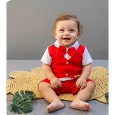 Conjunto Menino, Conjunto social com gravata borboleta, Conjunto 2 peças Menino bebê, Conjunto Natal,Veste 03 a 06 meses
