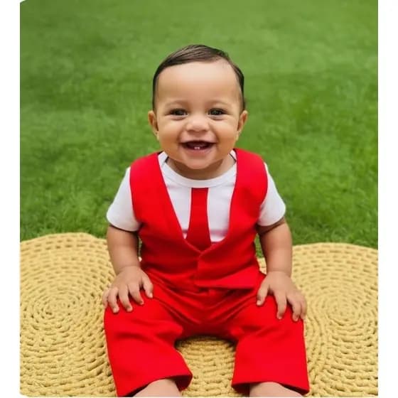 conjunto social menino bebê 3 peças, Conjunto menino,conjunto Natal menino, conjunto festa bebe, Veste 0 a 05 meses