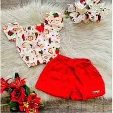 Conjunto Ciganinha Blogueirinha,Conjunto Infantil Cropped e Short, Conjunto menina 2 Peças com elástico,Conjunto Verão.