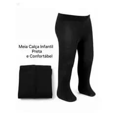 Meia calça preta infantil menina, tamanhos 0 a 12 meses e 01 a 03 anos, quentinha e confortável