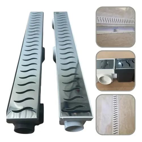 Ralo Banheiro Linear Oculto 6x100 Invisível Sifonado Inox
