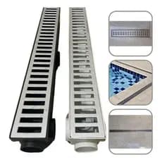 Ralo Linear Piscina Banheiro Grelha Alumínio 6x50 Premium