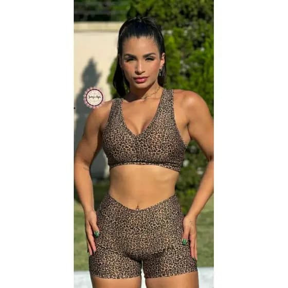 Conjunto Short Suplex Cintura Alta Fitness Promoção Kit Academia - Conjunto Fitness - Roupa de malhar - Roupa de Academia Feminina