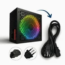 Kit Fonte Atx 650w Rgb 80 Plus + Cabo De Força Tripolar 1,8m