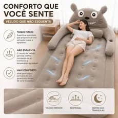 Colchão Inflável Luxo Casal com Bomba Elétrica Cinza