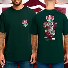 Camisa Masculina fluminense Torcedor Camiseta Time Verdão Futebol Esportiva Gola Redonda Algodão
