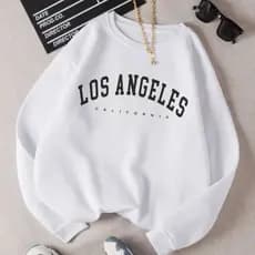 Moletom Feminino Gola Careca Flanelado Los Angeles blusa de frio casaco moleton
