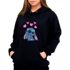 Moletom Adulto e Infantil Stitch Flanelado Blusa de Frio Inverno Promoção