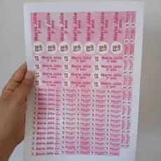 etiquetas escolares, cartela com 100 adesivos  personalizados com foto da criança para material escolar, creche