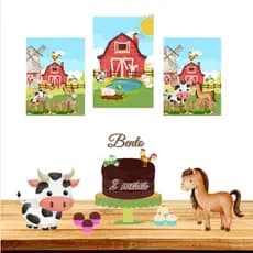 Kit Festa “Só um Bolinho” – Tema Fazendinha 🐮🐴, kit festa pegue e monte