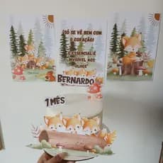 Kit Festa Só um bolinho Raposinha - Decoração Personalizada, pegue e monte