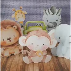 Decoração de mesa safari, display de mesa para mesversários e aniversários, safari