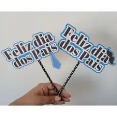 Kit com 10 Topos de Bolo – Dia dos Pais, topper de bolo, topo de bolo