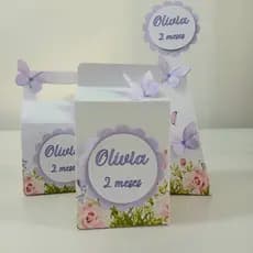 Kit Caixas Personalizadas Jardim de Borboletas - Lembrancinhas para Festa, Aniversário e Chá