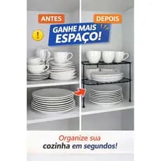 Organizador de Pratos para Armário | Ganhe Espaço na Cozinha Suporte Multiuso