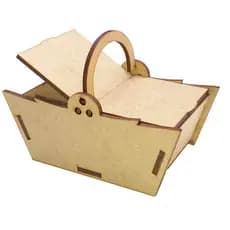 Kit 10 mini cesta Cestinha 22 cm mdf cru porta doce lembrancinha festa Piquenique Picnic Chapeuzinho