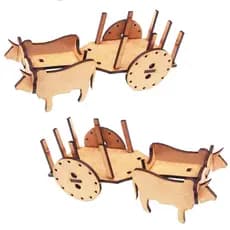 Kit 10 Mini Carro carroça De Boi 16 cm mdf cru quebra cabeça 3d lembrancinha country fazendinha