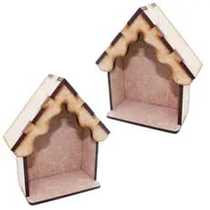 Kit 20 mini oratorio capelinha ondulada 10 cm mdf cru mini capela santo santinha artesanato religioso