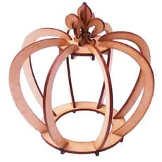 Kit 4 Coroa 3d 15 cm mdf decoração principe princesa festa aniversário enfeite para pelucia e artes