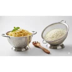 Kit Escorredor de Massas + Arroz Inox Alta Qualidade Cozinha Premium