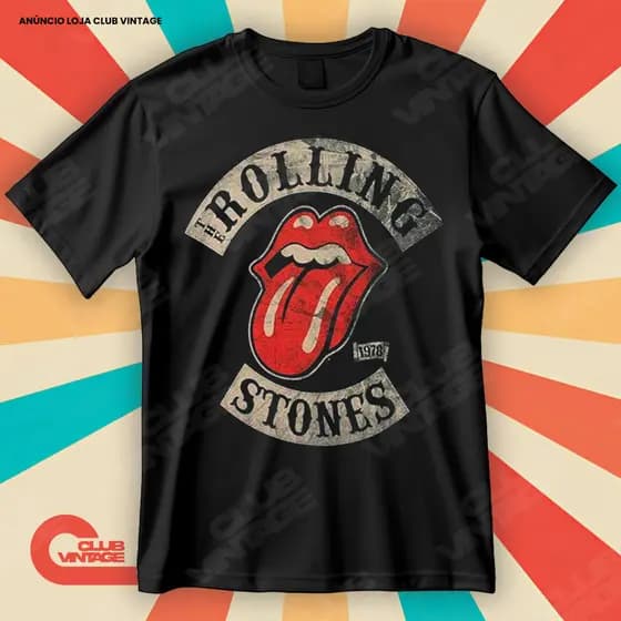 Camiseta The Rolling Stones 1978 Blusa Camisa Rock & Roll 100% Algodão