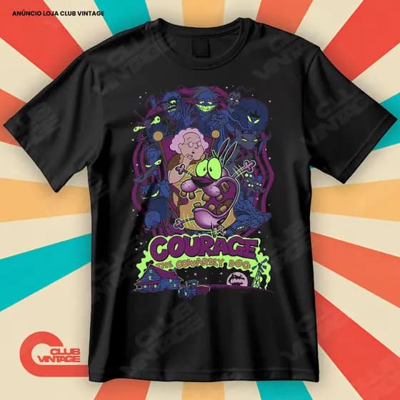 Camiseta Desenho O Cão Covarde Blusa Camisa Filmes e Séries 100% Algodão