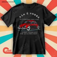 Camiseta Volkswagen Fusca Vermelho Não é Sobre Quilometros Por Litro Blusa Camisa Carros Antigos 100% Algodão