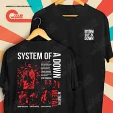 Camiseta Frente e Verso Banda System of a Down SOAD Alternative Metal Camisa de Rock and Roll 100% Algodão