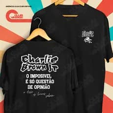 Camiseta Frente e Verso Charlie Brown Jr O Impossivel É Só Questão de Opinião Camisa de Rock and Roll 100% Algodão