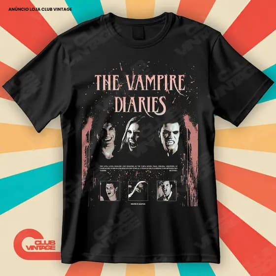Camiseta The Vampire Diaries Diários de um Vampiro Blusa Camisa Séries 100% Algodão