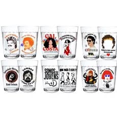 Kit 2 Copos Americanos Temático Rock Nacional Rita Lee Raul Seixas Legião Tim Maia Cazuza Gal Costa