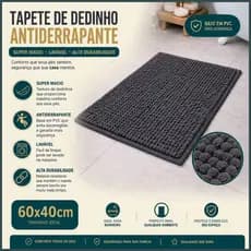 Tapete de Dedinho Antiderrapante 60x40cm Super Macio Lavável Base em PVC Alta Durabilidade
