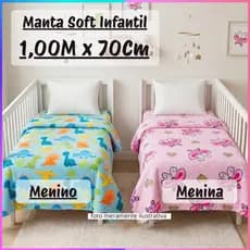 Manta Soft Infantil Para Bebê 1,00m x 0,70m Mantinha Macia e Quentinha