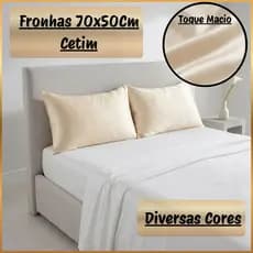 Fronha Cetim 70x50 Cm Luxo Toque Macio Antifrizz Capa Travesseiro Diversas Cores