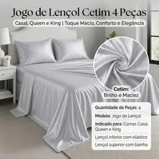 Jogo de Lençol Cetim 4 Peças Casal, Queen e King | Toque Macio, Conforto e Elegância