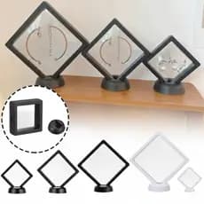1/3/5PCS Expositor Flutuante Para Joias Com Membrana Flexível Silicone Vitrine 3D Para Exibir E Proteger Em 7cm 9cm E 11