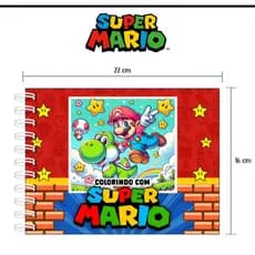 Livro de Colorir super mario 50 Páginas Capa Dura * Livro de Colorir Infantil