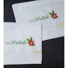 Toalha de lavabo com bordado de Natal